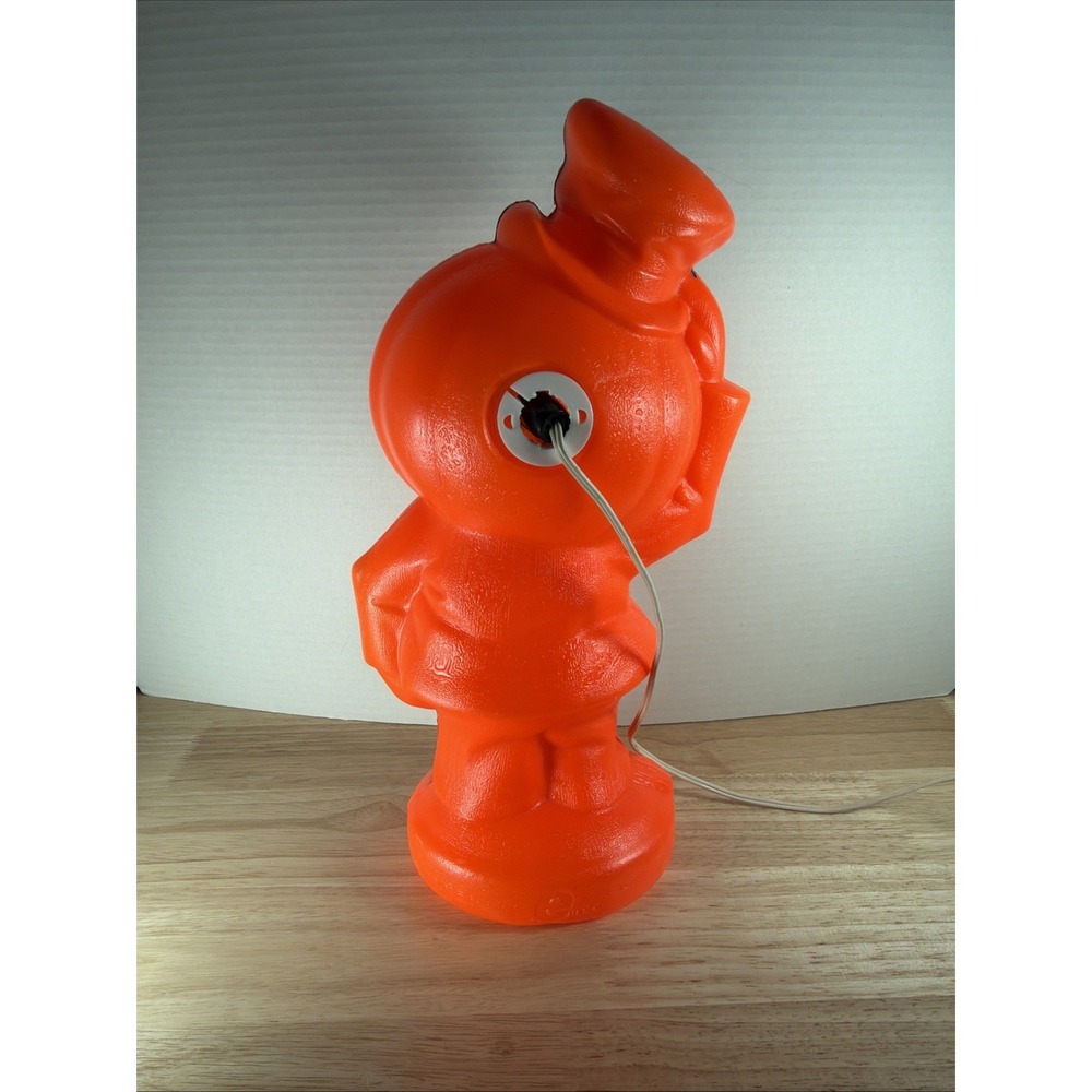 Halloween Blow Mold Pumpkin Top Hat Light Up Jack O Lantern 14" H - Picture 4 of 6